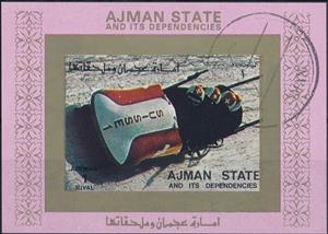 Souvenir Sheet, Four-Man Bob Sleigh, Ajman,  , Bobsleigh, Olympic Games, Sports