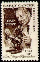 Stamp, Dr. Papanicolaou and Microscope, United States of America,  
