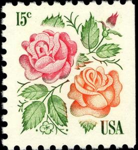 Stamp, Roses, United States of America,  , Flowers