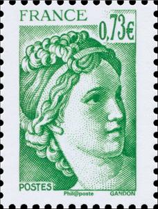 Stamp, 40 ans de Sabine, France,  , Anniversaries and Jubilees, Stylized Figures / Persons, Women