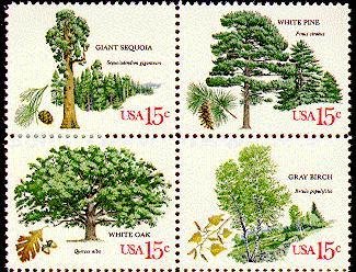 American Trees Block of 4