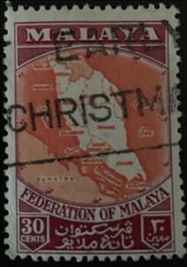 Stamp, Map of the Federation, Federal Malay States,  , Maps