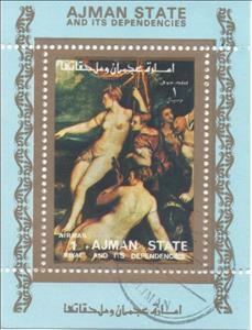 Stamp, Nude painting, Ajman,  , Nudes, Paintings