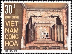 Stamp, Throne in Thái hoà Imperial Palace, Huế, Vietnam, South,  , Architecture, Buildings