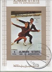 Stamp, Figure Skating (pairs), Ajman,  , Figure-skate, Olympic Games