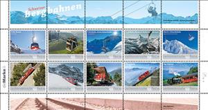 Mini Sheet, Swiss Mountain Railways, Personalized and Private Mail Stamps,  , Railways
