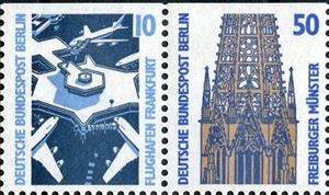 Se-tenant, Frankfurt/Freiburg, Berlin,  , Buildings, Churches - Cathedrals - Basilicas - Chapels, Religion, Towers