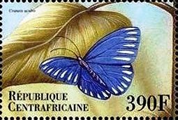 Stamp, Uraneis ucubis, Central African Republic,  , Animals (Fauna), Butterflies, Insects
