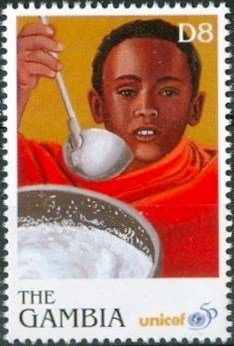 Boy with soup ladle