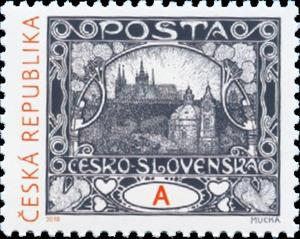 Stamp, Heritage of Czech Philatelic Design : Mucha's Hradcany, Czech Republic,  , Buildings, Philatelic Exhibitions, Stamps