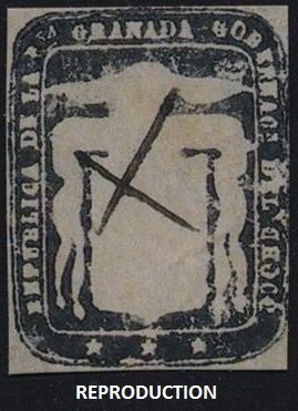 Stamp, Arms on black background, Colombia,  , Coats of Arms