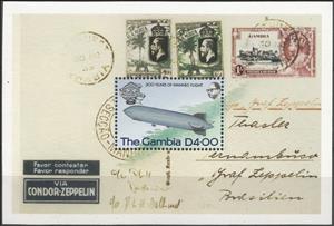 Booklet Pane, Zeppelin, Gambia,  , Anniversaries and Jubilees, Aviation, Zeppelins