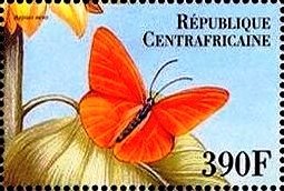 Stamp, Appias nero, Central African Republic,  , Animals (Fauna), Butterflies, Insects