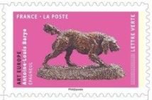 Stamp, European Art, France,  , Art, Dogs, Statues