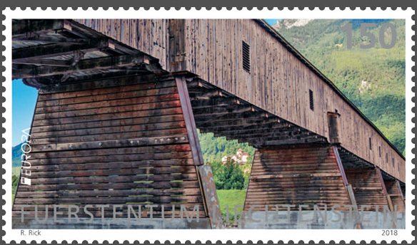 Europa CEPT 2018 - Bridges : Old Rhine Bridge, Vaduz