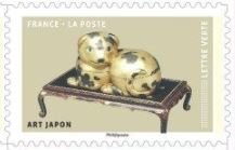 Stamp, Japanese Art, France,  , Art, Dogs, Statues