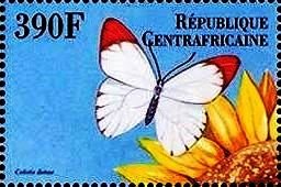 Stamp, Colotis danae, Central African Republic,  , Animals (Fauna), Butterflies, Insects