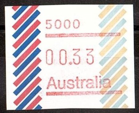 ATM Stamp - Design 1 "Barred Edge" Second Issue