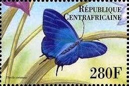 Stamp, Thecla coronata, Central African Republic,  , Animals (Fauna), Butterflies, Insects