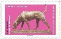 Stamp, European Art, France,  , Art, Dogs, Statues