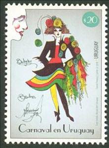 Stamp,  Carnival in Uruguay, Uruguay,  , Festivals, Suits and Costumes