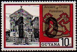 Stamp, Foresters with surcharge, Guyana,  