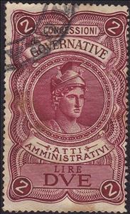 Revenue Stamp, Italy helmeted, Italy,  , Gods and goddesses, Helmets