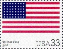 Stamp, Stars and Stripes: 48-Star Flag, United States of America,  
