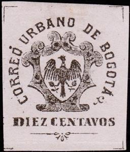 Stamp, Eagle in Shield, Colombia,  , Coats of Arms, Eagles