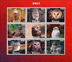 Mini Sheet, Owls, Cinderellas,  , Animals (Fauna), Birds, Owls