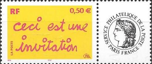 Se-tenant, This is an invitation, France,  , Greetings