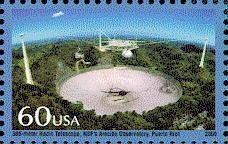 Stamp, Vastness of Space:Arecibo Observatory, United States of America,  , Observatories