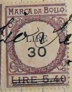 Revenue Stamp, Frame, Italy,  