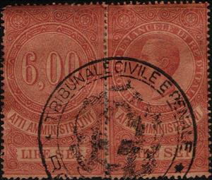 Revenue Stamp, Digit and Vittorio Emanuele III, Italy,  