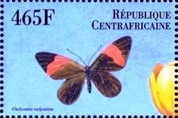 Stamp, Cheliconius melpomene, Central African Republic,  , Animals (Fauna), Butterflies, Insects