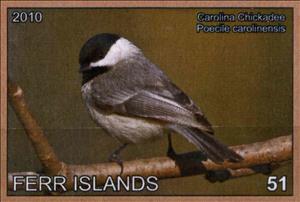Stamp, Carolina Chickadee Poecile carolinensis, Cinderellas,  , Animals (Fauna), Birds