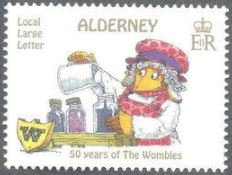 Stamp, Madame Cholet, Alderney,  , Anniversaries and Jubilees, Cartoons, Comics