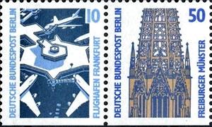 Se-tenant, Frankfurt/Freiburg, Berlin,  , Buildings, Churches - Cathedrals - Basilicas - Chapels, Religion, Towers