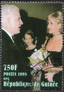 Stamp, Princess Diana with Steve Martin, Cinderellas,  , Actors, Anniversaries and Jubilees, Famous People, Princesses