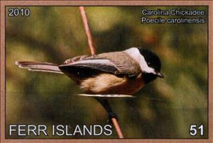 Stamp, Carolina Chickadee Poecile carolinensis, Cinderellas,  , Animals (Fauna), Birds