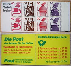 Booklet, Stamp Booklet, Berlin,  , Energy, Hands, Occupational Safety and Health, People, Tools