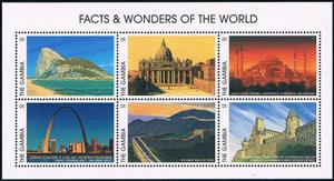 Mini Sheet, Facts & Wonders of the World, Gambia,  