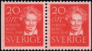 Se-tenant, August Strindberg, (1849-1912), Sweden,  , Anniversaries and Jubilees, Authors, Famous People, Literary People (Poets and Writers), Literature