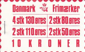 Booklet, Queen Margrethe II and Figure 'wave'- type, Denmark,  , Queens