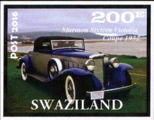 Stamp, Marmon Sixteen Victoria Coupe 1932, Cinderellas,  , Cars