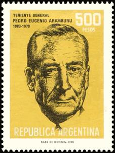 Stamp, Pedro Eugenio Aramburu (1903-1970), Argentina,  , Famous People, Generals, Men