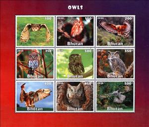 Mini Sheet, Owls, Cinderellas,  , Animals (Fauna), Birds, Owls