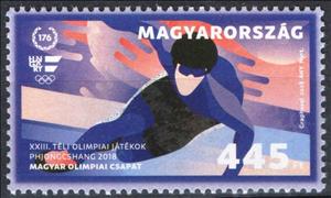 Stamp, 2018 Winter Olympics, PyeongChang, South Korea , Hungary,  , Olympic Games, Speed Skating, Sports, Winter Sports