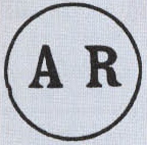 LT 158 overprinted AR in circle