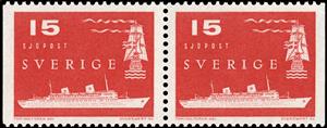 Se-tenant, Sailing ship and passenger ship "Gripsholm", Sweden,  , Cruise Ships, Passenger-ships, Postal Services, Postal Traffic, Sailing Ships, Ships